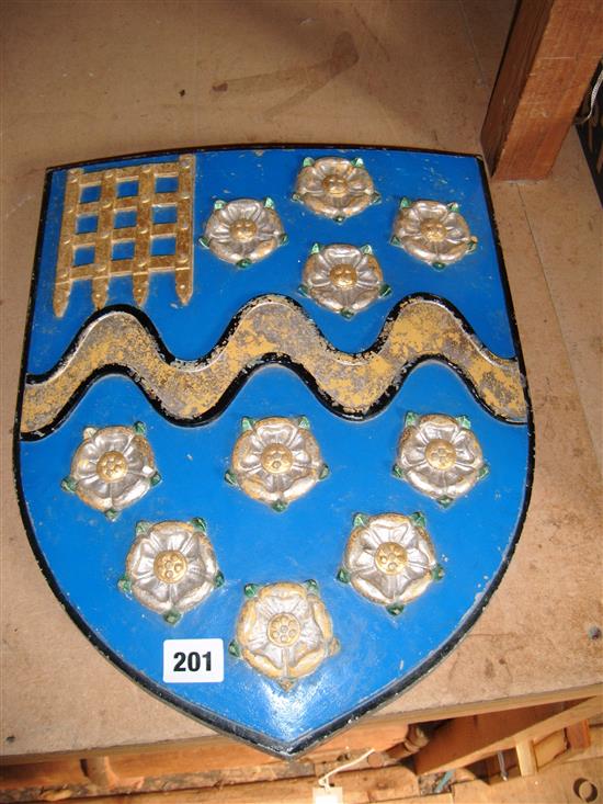 Shield shape armorial plaque